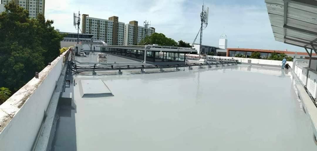 งานนซึมดาดฟ้า ด้วย PU Waterproofing @สถานที่