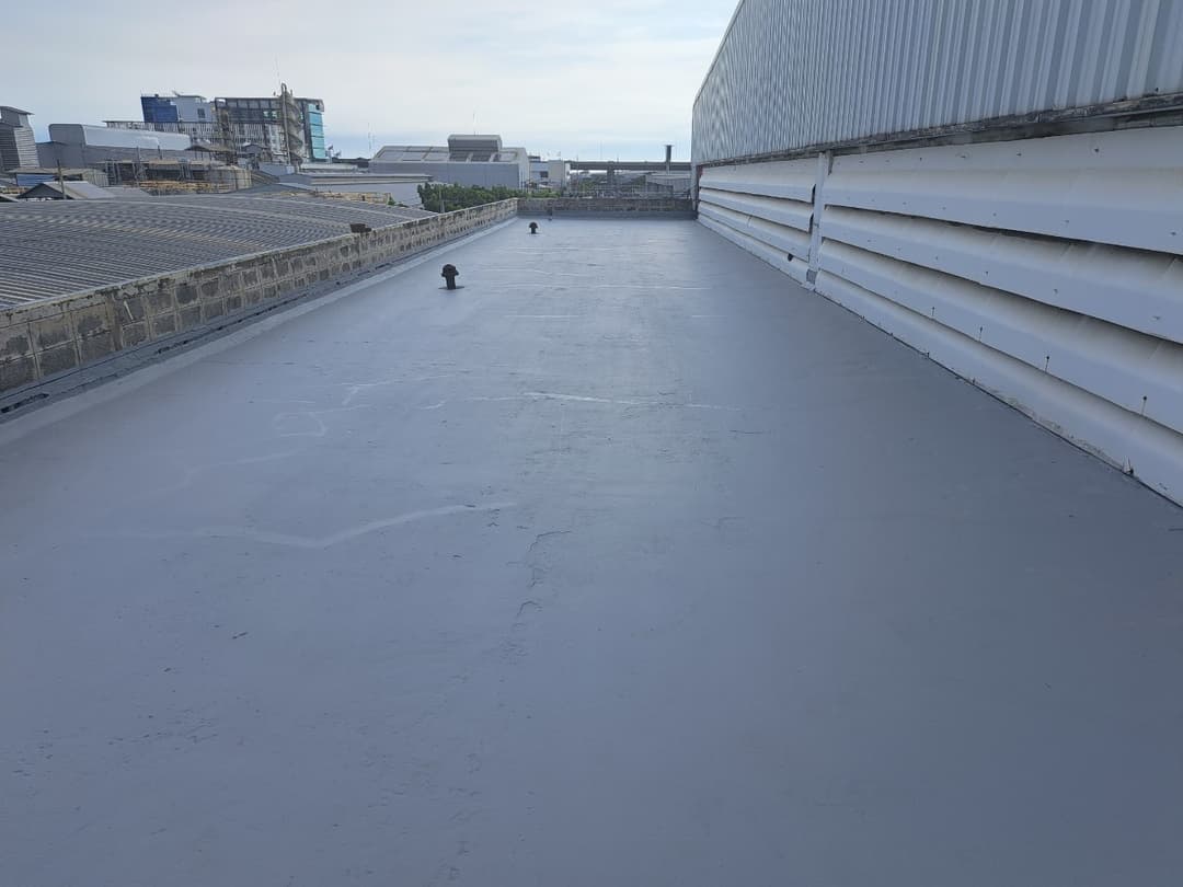 งานนซึมดาดฟ้า ด้วย PU Waterproofing @TOA บางนา