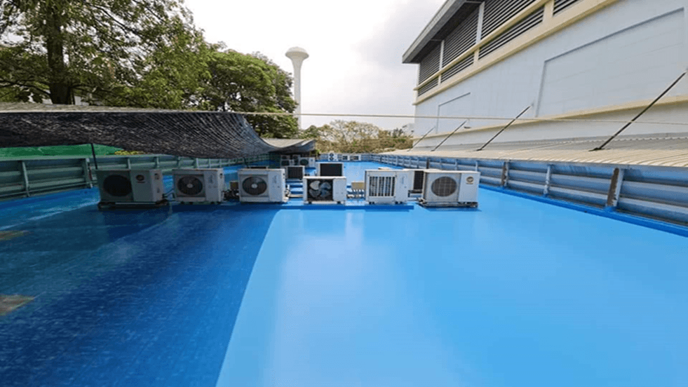 งานนซึมดาดฟ้า ด้วย PU Waterproofing@อาคาร สวทช.