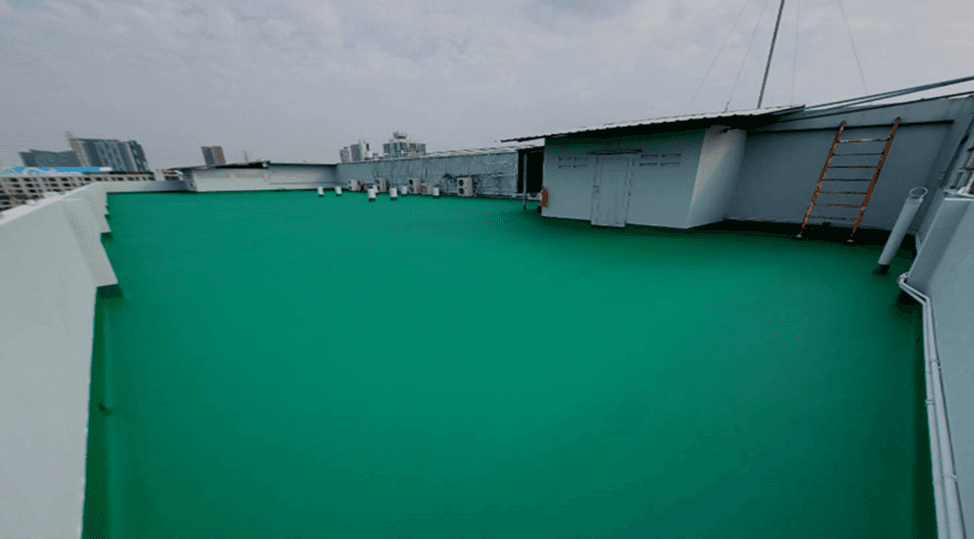 งานนซึมดาดฟ้า ด้วย PU Waterproofing @โยโกกาวา พระราม 9