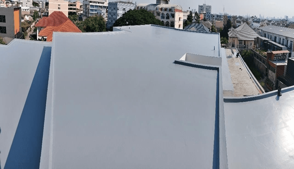งานนซึมดาดฟ้า ด้วย PU Waterproofing @สถานที่