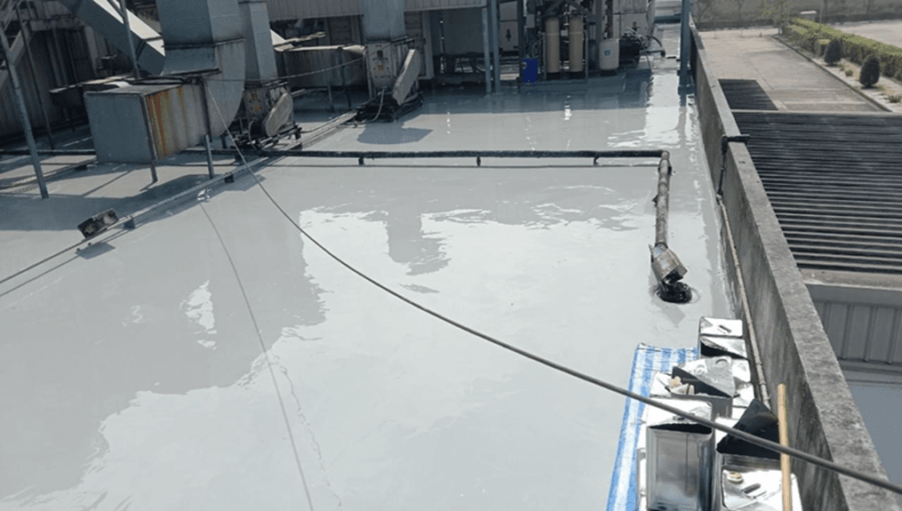 งานนซึมดาดฟ้า ด้วย PU Waterproofing @สถานที่