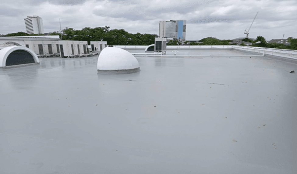 งานนซึมดาดฟ้า ด้วย PU Waterproofing @สถานที่