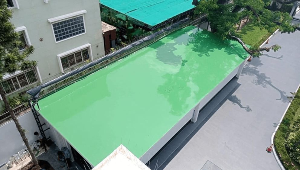 งานนซึมดาดฟ้า ด้วย PU Waterproofing @บริษัท ซี-เอส แอนส์ เอ็น เจเอส จำกัด
