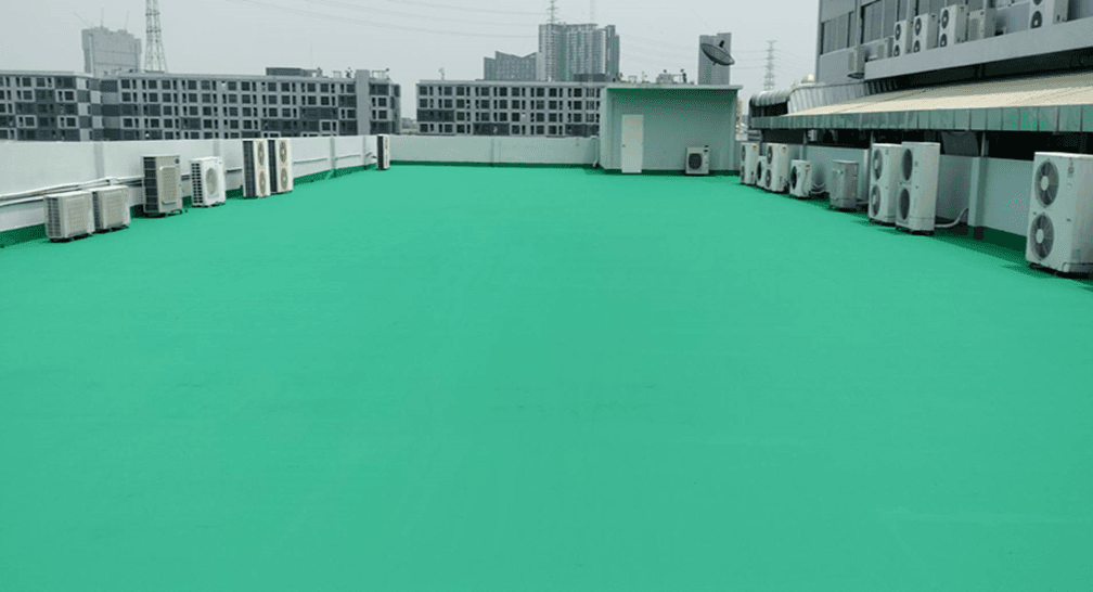 งานนซึมดาดฟ้า ด้วย PU Waterproofing @พระราม 9