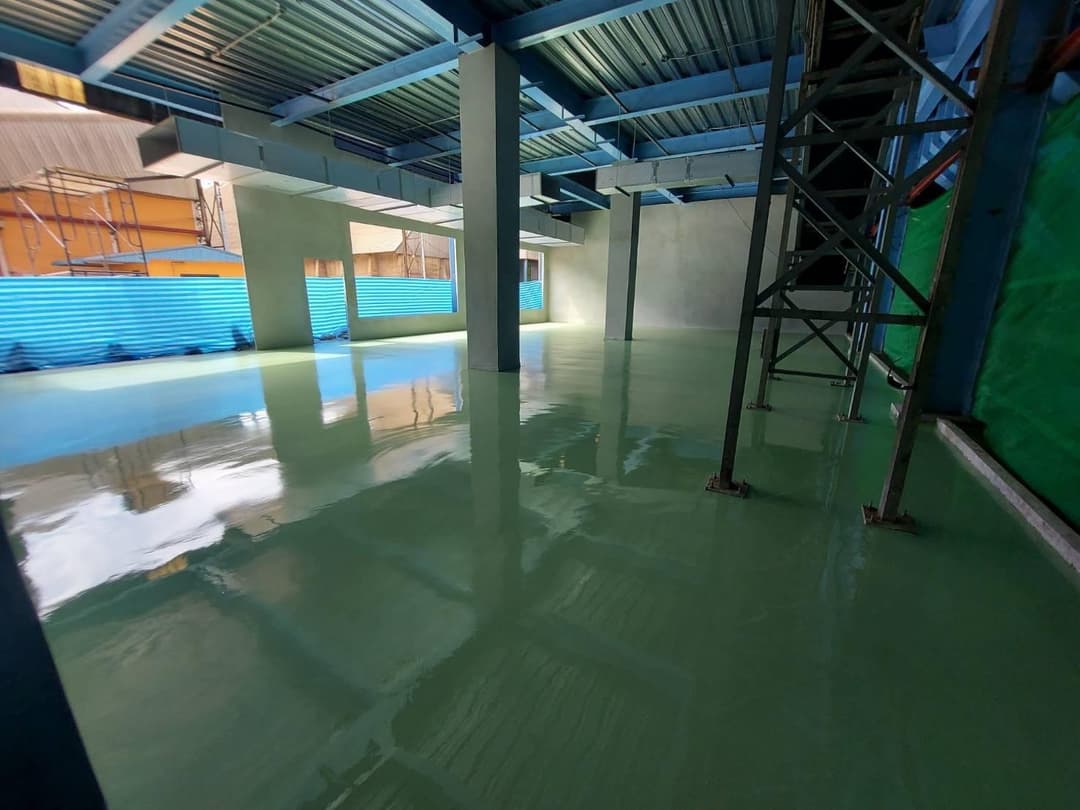 งานเคลือบพื้น PU Polyurethane MF @โรงน้ำตาล
