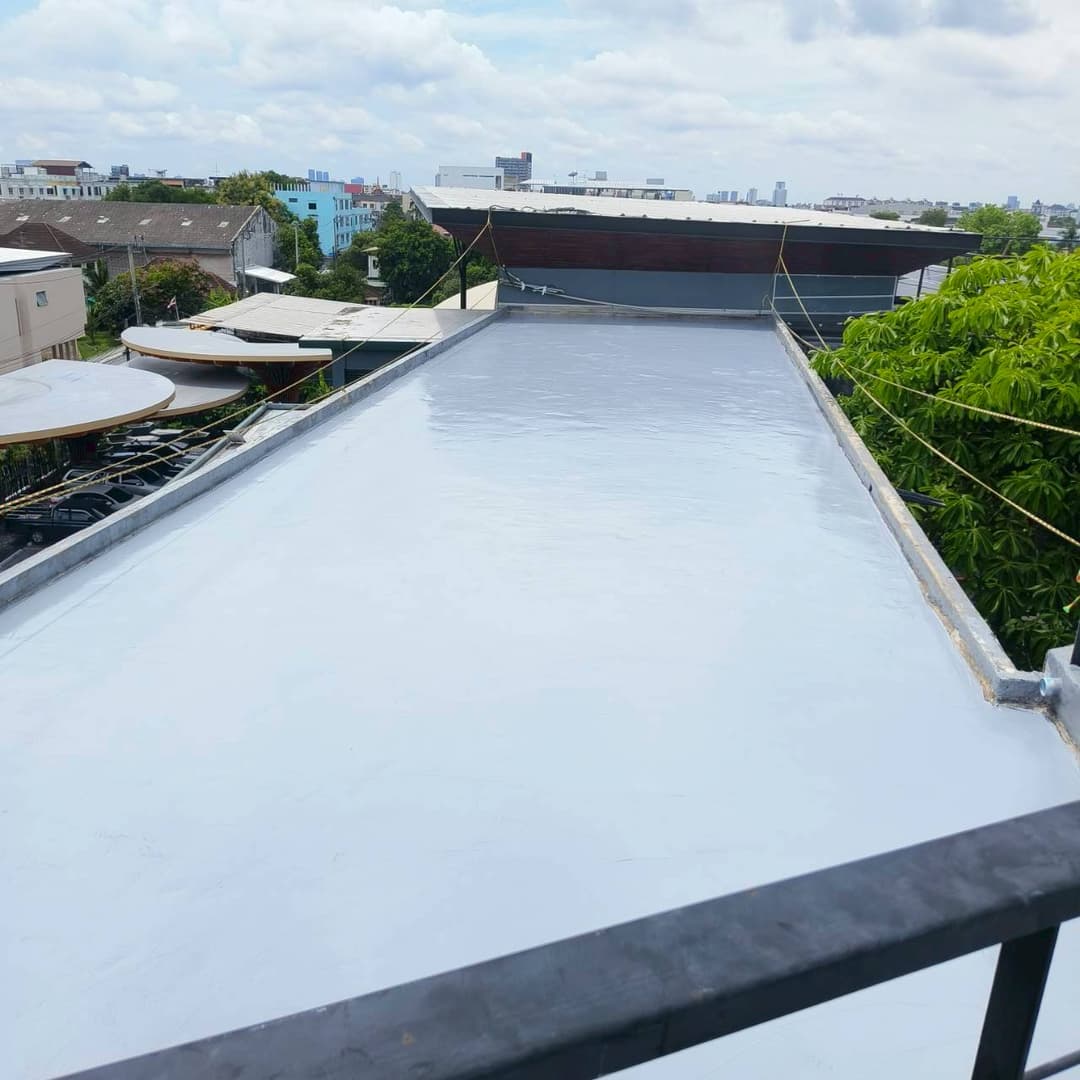 งานนซึมดาดฟ้า ด้วย PU Waterproofing @พัฒนนาการ 24
