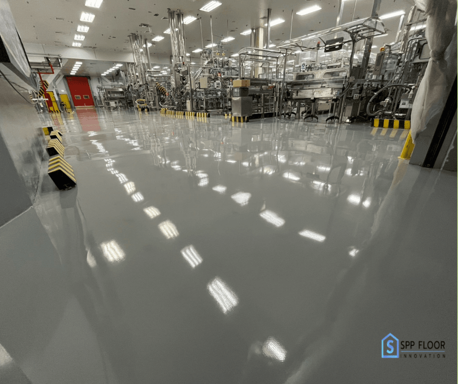 งานเคลือบพื้น PU Polyurethane MF @นิคมเวลโกลว์ บางประกง P&G